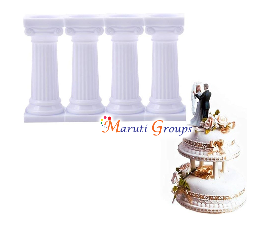 4PCS Grecian Pillars Cake Stand - Cake Support Rods (7.5cm, 12.5cm, 17 ...